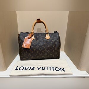 Louis Vuitton Classic Monogram Speedy 35 Vintage- please read for condition